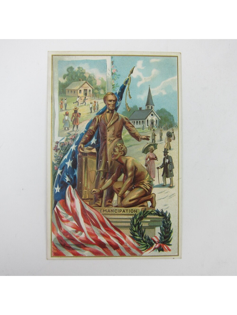Postcard Abraham Lincoln Birthday No 155 Emancipation of Slaves Tuck Antique